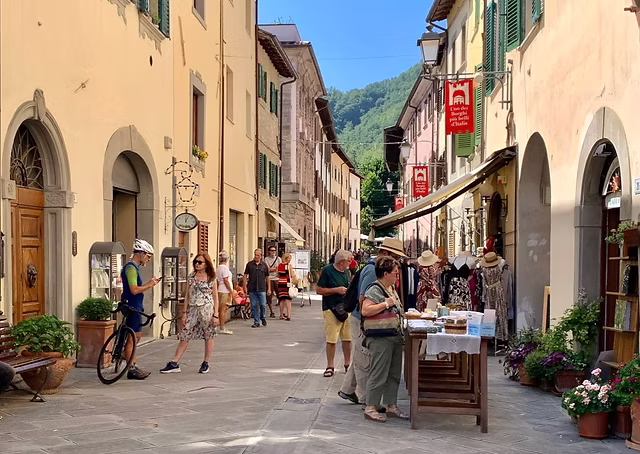 Stia in Toscane met historisch centrum