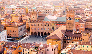 Historisch centrum van Bologna in Italië