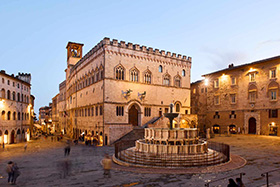 Piazza IV Novembre in Perugia in Umbrië