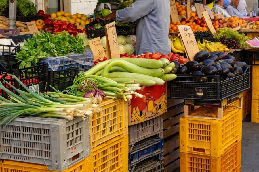 Lokale markt in Rassina of Bibbiena in het Casentino