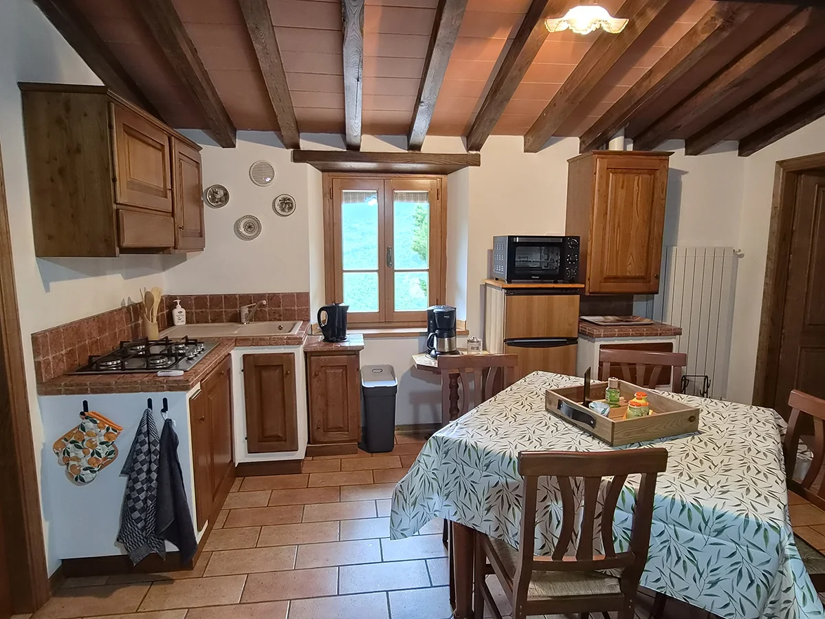 Woonkeuken van vakantieappartement in Toscane