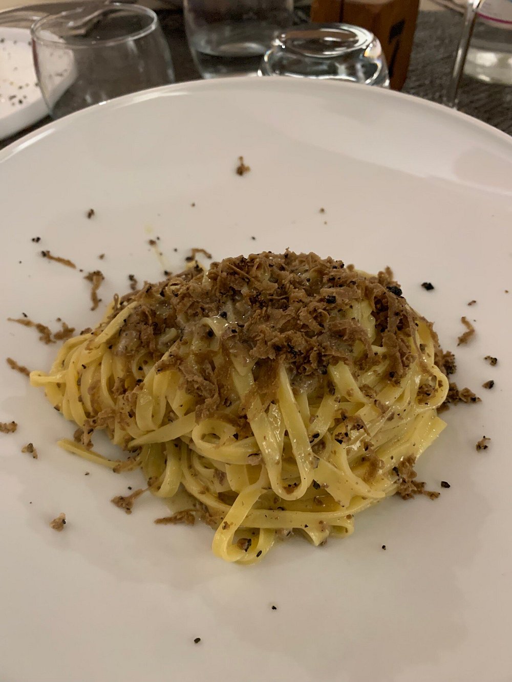 Pasta met truffel bij Ristorante Nonna Giuditta in Castel Focognano Toscane